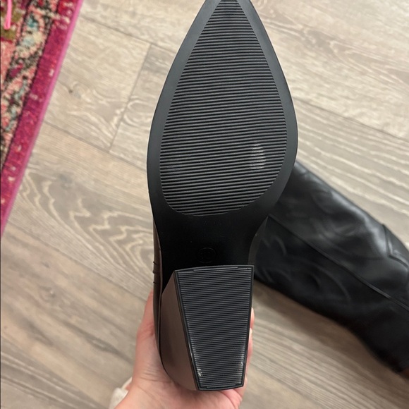 Steve Madden Black Tall Cowboy Boots - Picture 4 of 8